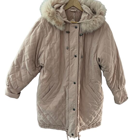 Fleet Street Micro Fiber Pale Pink‎ Thermaloft Down Winter Coat Size Medium - Picture 1 of 13